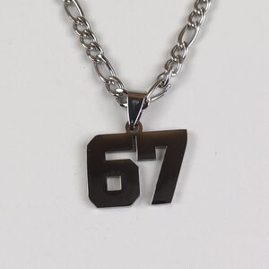 Men's Silver Gray and Silver Pendant Necklace